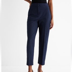 Editor Super High Waisted Twill Straight Ankle Pant